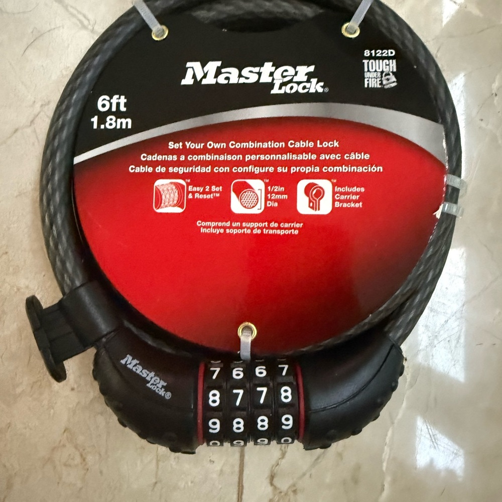 NEW Master Lock Cable Combination Lock, 6 ft. - Picture 4 of 7
